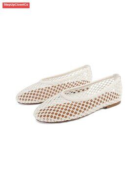 Mesh Ballet Flats Slip On Round Toe Comfy Casual Office Fishnet Ballerina Shoes